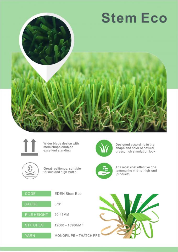 العشب الاصطناعي البلاستيكي 35 مم Gazon Artificiel Synthetic Grass ECO Backing for Garden 0