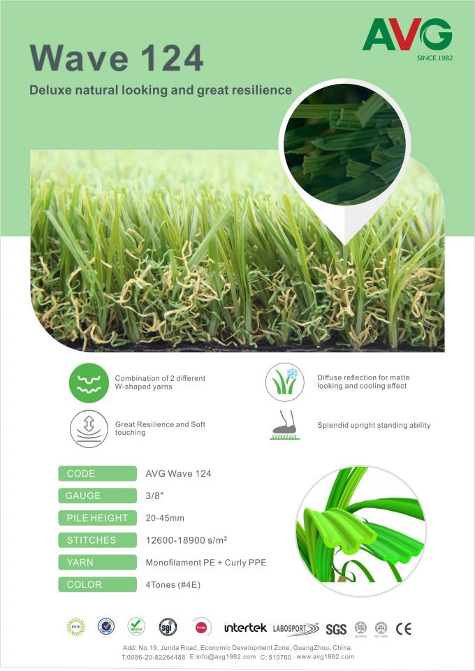 المناظر الطبيعية العشب العشب الاصطناعي لحديقة المناظر الطبيعية العشب ECO دعم 100٪ قابلة لإعادة التدوير 0