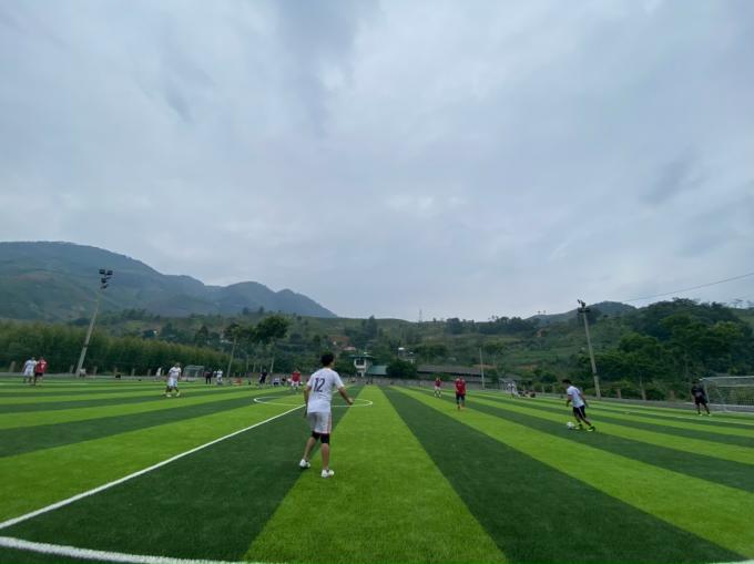 العشب الاصطناعي لملعب كرة القدم متعدد الوظائف لمواقع الحدائق الترفيهية 0