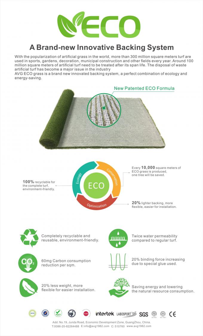 دعم إيكو 100٪ قابلة لإعادة التدوير 35-60 مللي متر العشب الصناعي المناظر الطبيعية حديقة الأرضيات العشب السجاد العشب الاصطناعي العشب 2