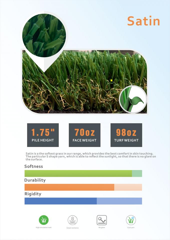 PE مادة العشب الاصطناعي للمناظر الطبيعية 30 مم 40 مم 50 مم لتزيين الحديقة 1